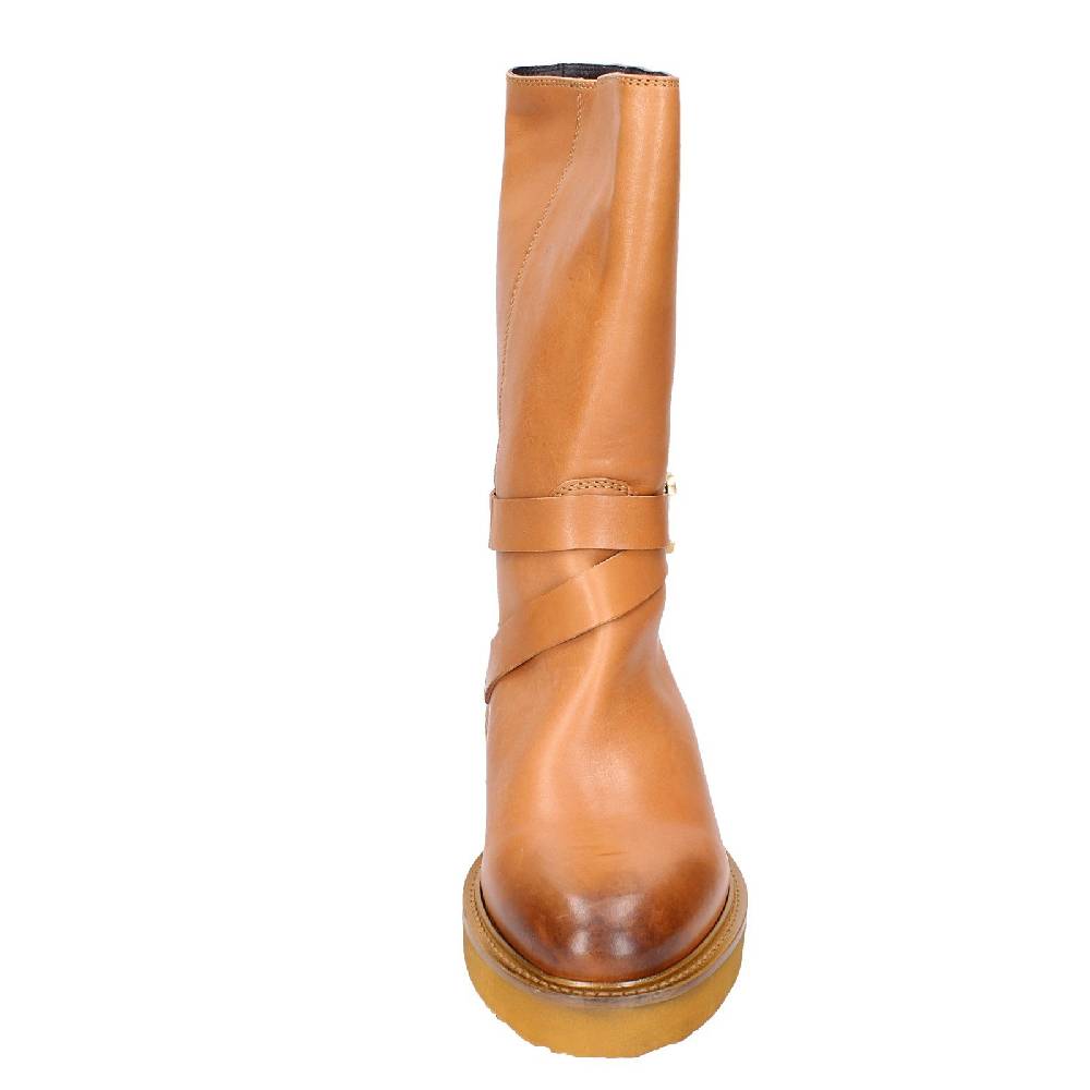 scarpe donna CARMENS stivali marrone pelle EX155 Super sconto
