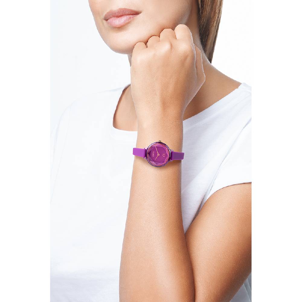 Opsobjects DIAMOND orologio con cinturino in silicone e vetro sfaccettato Offerta