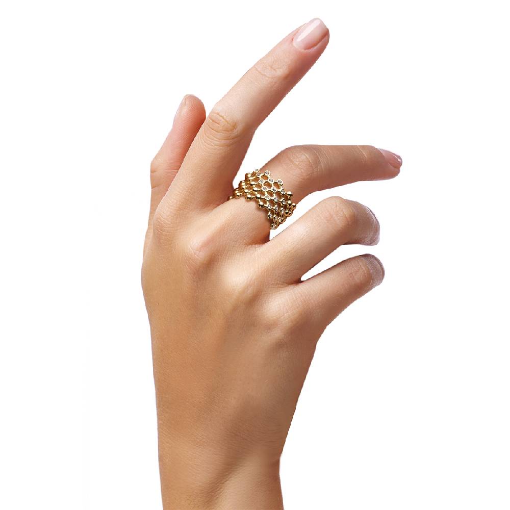 Opsobjects CLAIRE anello color oro fascia con strass Online