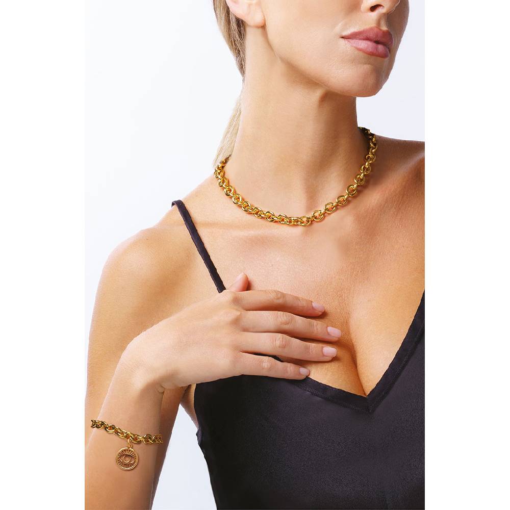 Opsobjects VICTORIA bracciale oro giallo con medaglia occhio Fino Al -60%