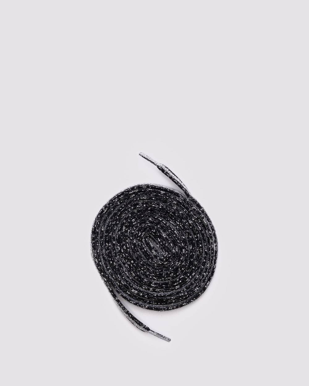 P448 Shoelaces Black Glitter/Silver Fino Al -60%