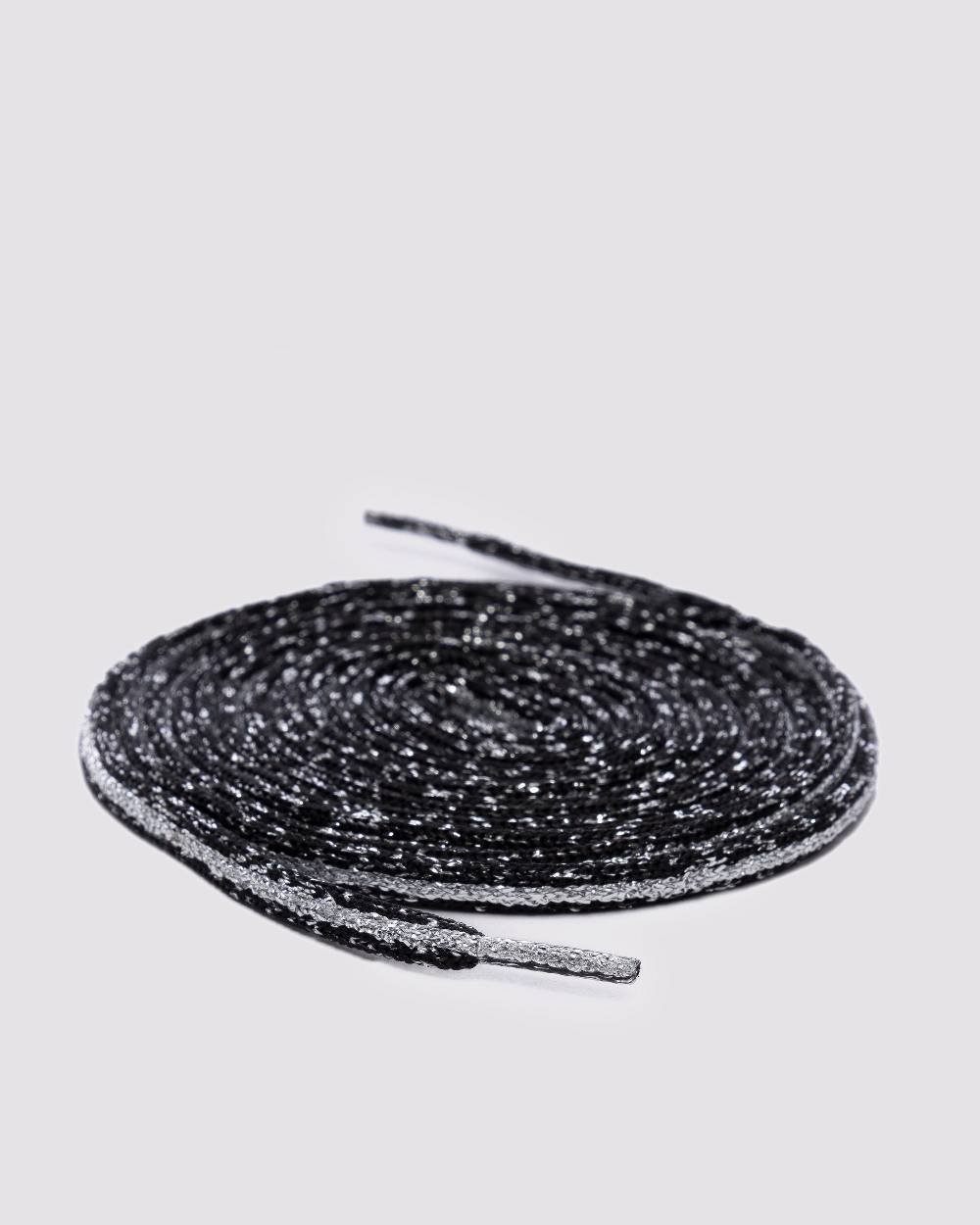 P448 Shoelaces Black Glitter/Silver Fino Al -60%