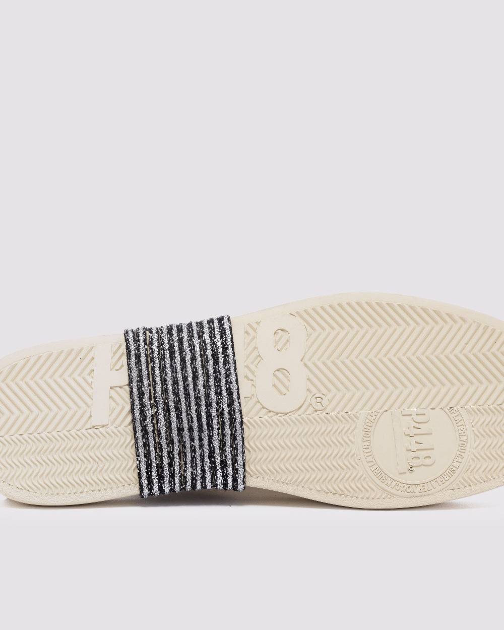 P448 Shoelaces Black Glitter/Silver Fino Al -60%