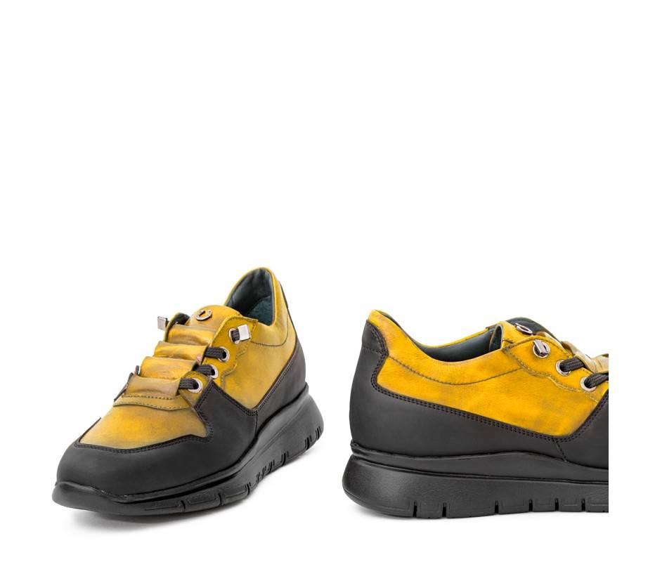 Pakerson SNEAKER AMIATA PELLE GIALLA Presa
