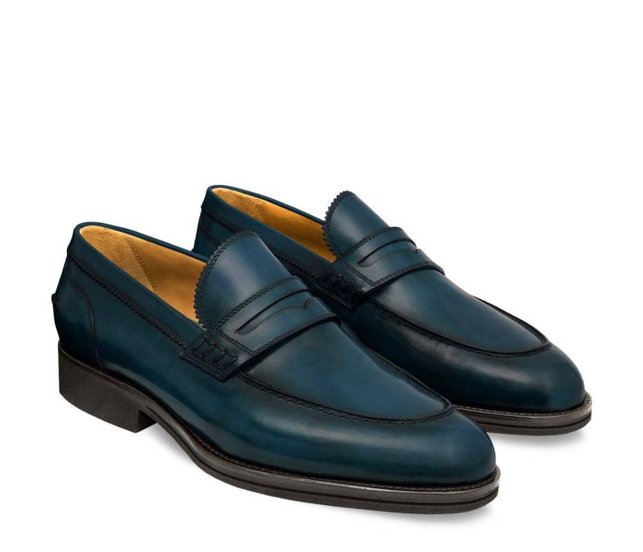 Pakerson MOCASSINO LUCCA PELLE BLU ISLAND In Linea