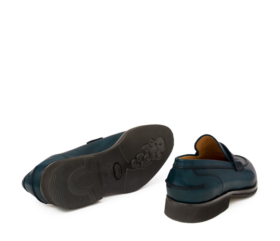 Pakerson MOCASSINO LUCCA PELLE BLU ISLAND In Linea