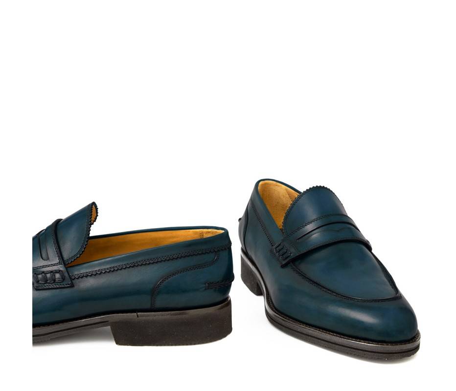 Pakerson MOCASSINO LUCCA PELLE BLU ISLAND In Linea