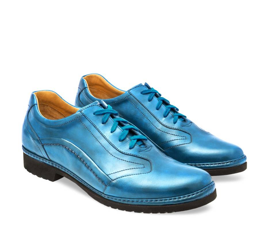 Pakerson DERBY PIENZA PELLE AZZURRO CIELO Nuovo