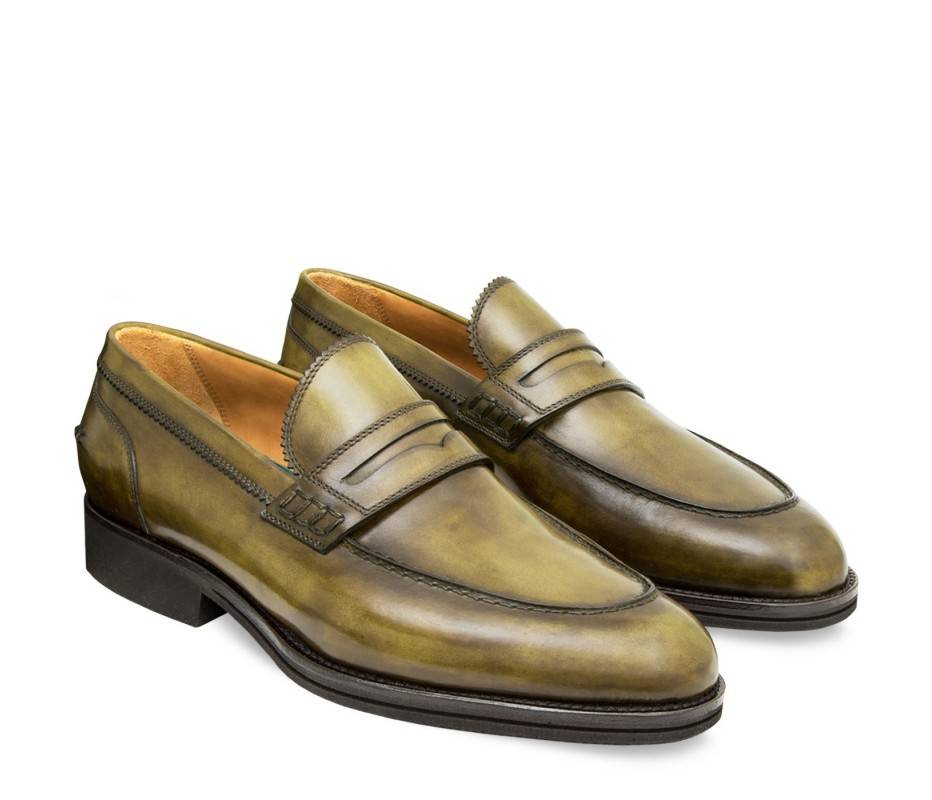 Pakerson MOCASSINO LUCCA PELLE VERDE OLIVA Vendita Calda