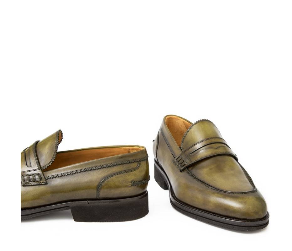 Pakerson MOCASSINO LUCCA PELLE VERDE OLIVA Vendita Calda