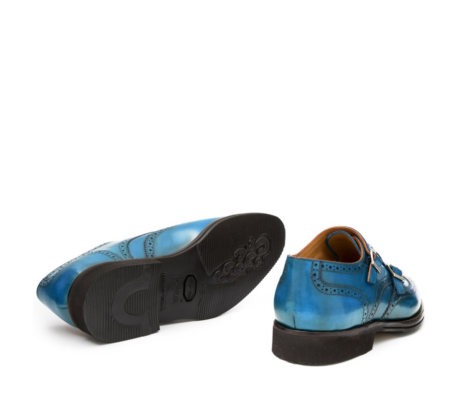 Pakerson DOPPIA FIBBIA SIENA PELLE AZZURRO BAY Moda