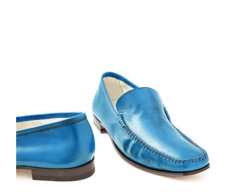 Pakerson MOCASSINO CERRETO PELLE AZZURRO CIELO In Linea
