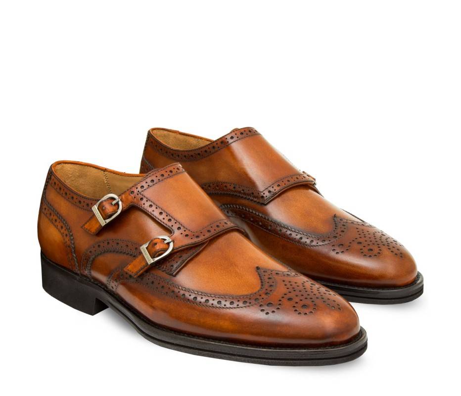 Pakerson DOPPIA FIBBIA SIENA PELLE MARRONE WOOD Affare Del Giorno