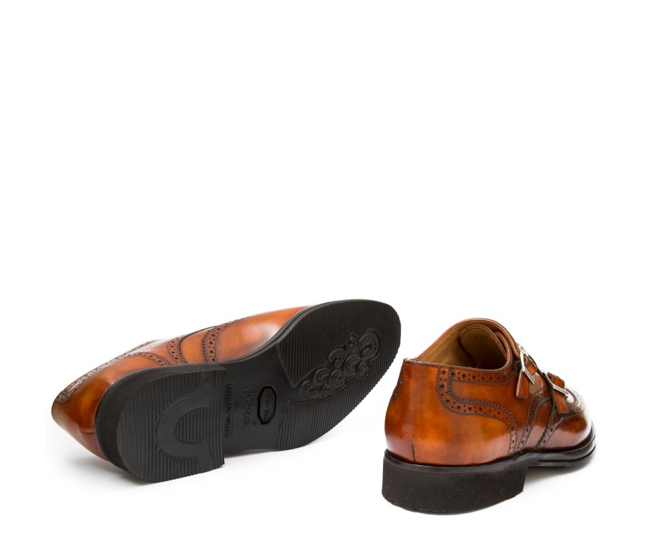 Pakerson DOPPIA FIBBIA SIENA PELLE MARRONE WOOD Affare Del Giorno