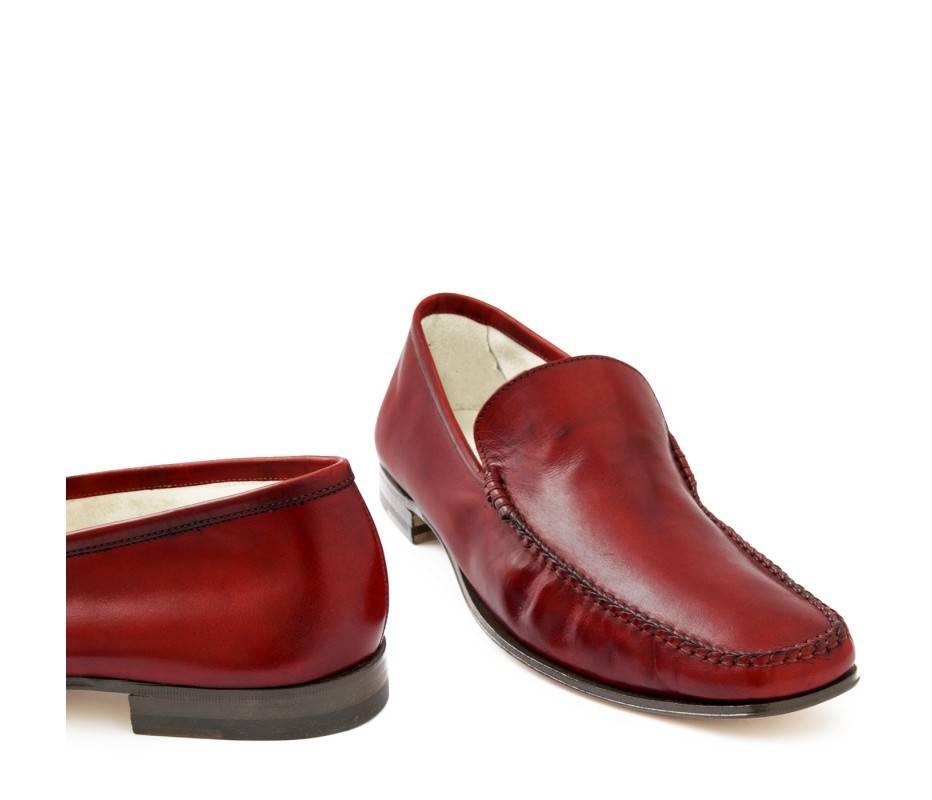 Pakerson MOCASSINO CERRETO PELLE ROSSO BORDEAUX Novità