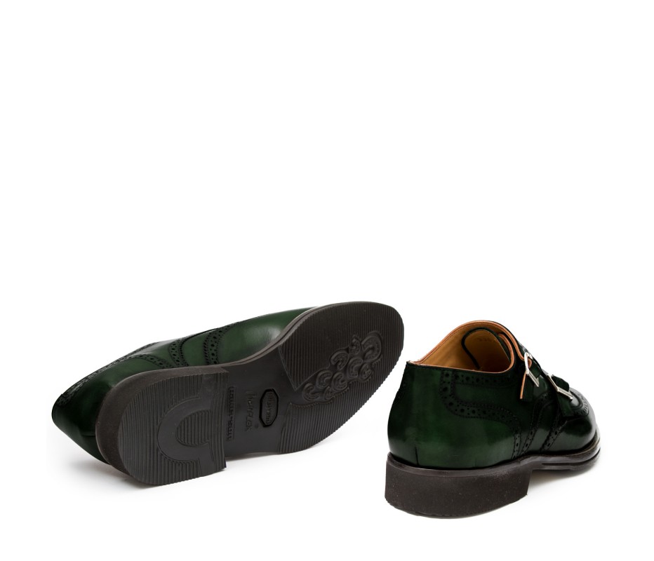 Pakerson DOPPIA FIBBIA SIENA PELLE VERDE TARTARUGA Sconto