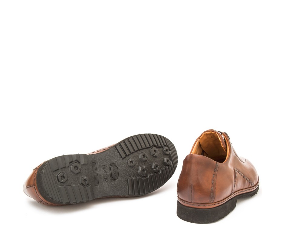 Pakerson DERBY BOLGHERI PELLE MARRONE TAN Saldi Di Fabbrica