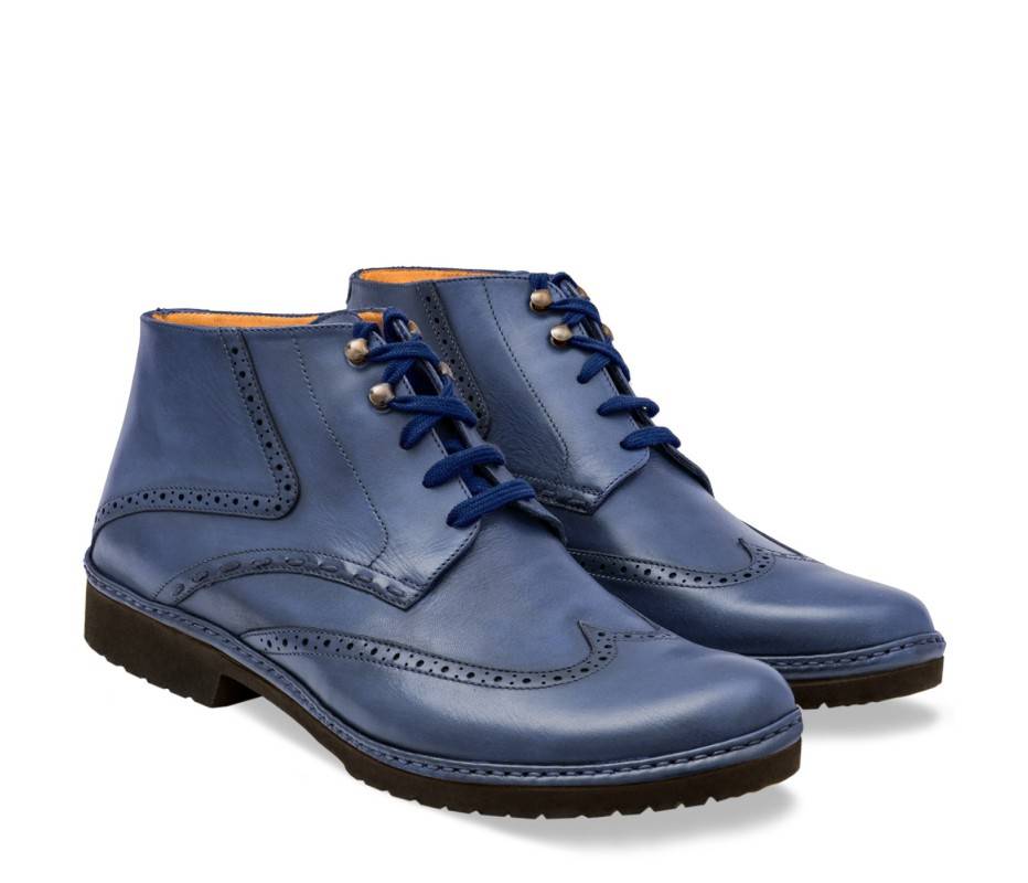 Pakerson POLACCHINO CERTALDO PELLE BLU NAVY Saldi Di Fabbrica