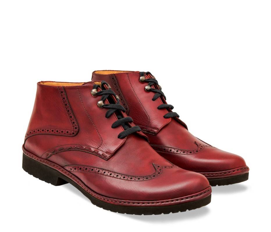 Pakerson POLACCHINO CERTALDO PELLE ROSSO BORDEAUX Nuova