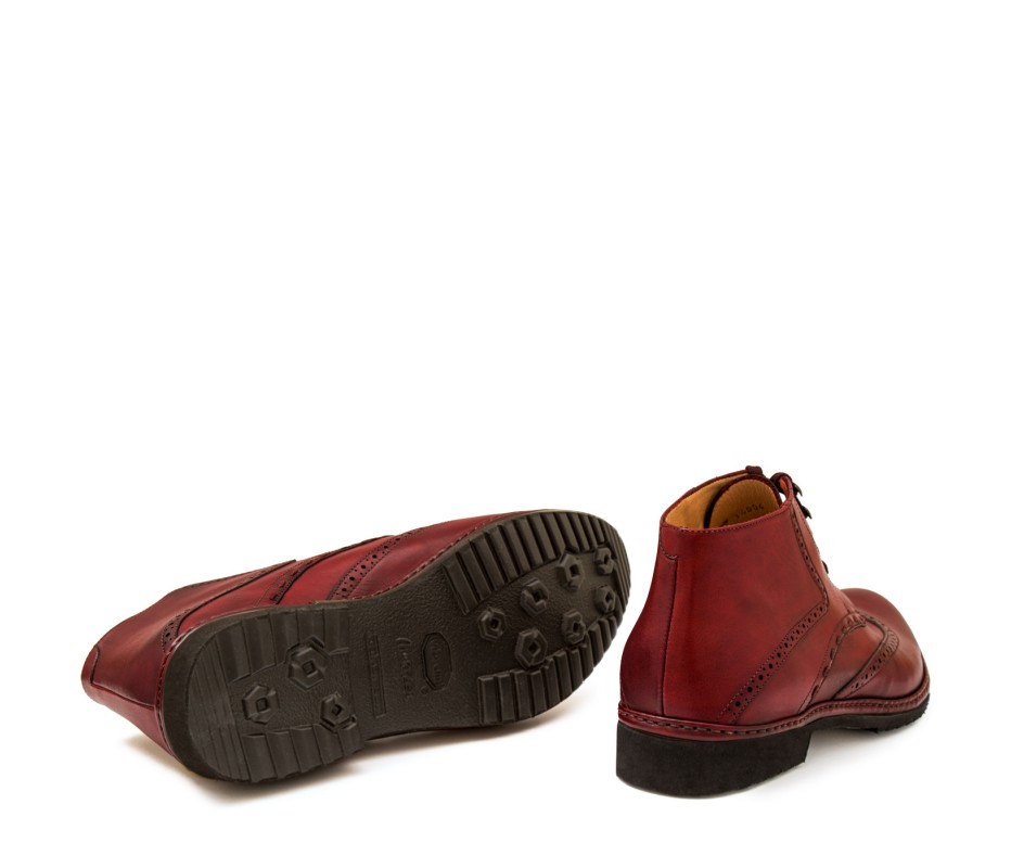 Pakerson POLACCHINO CERTALDO PELLE ROSSO BORDEAUX Nuova
