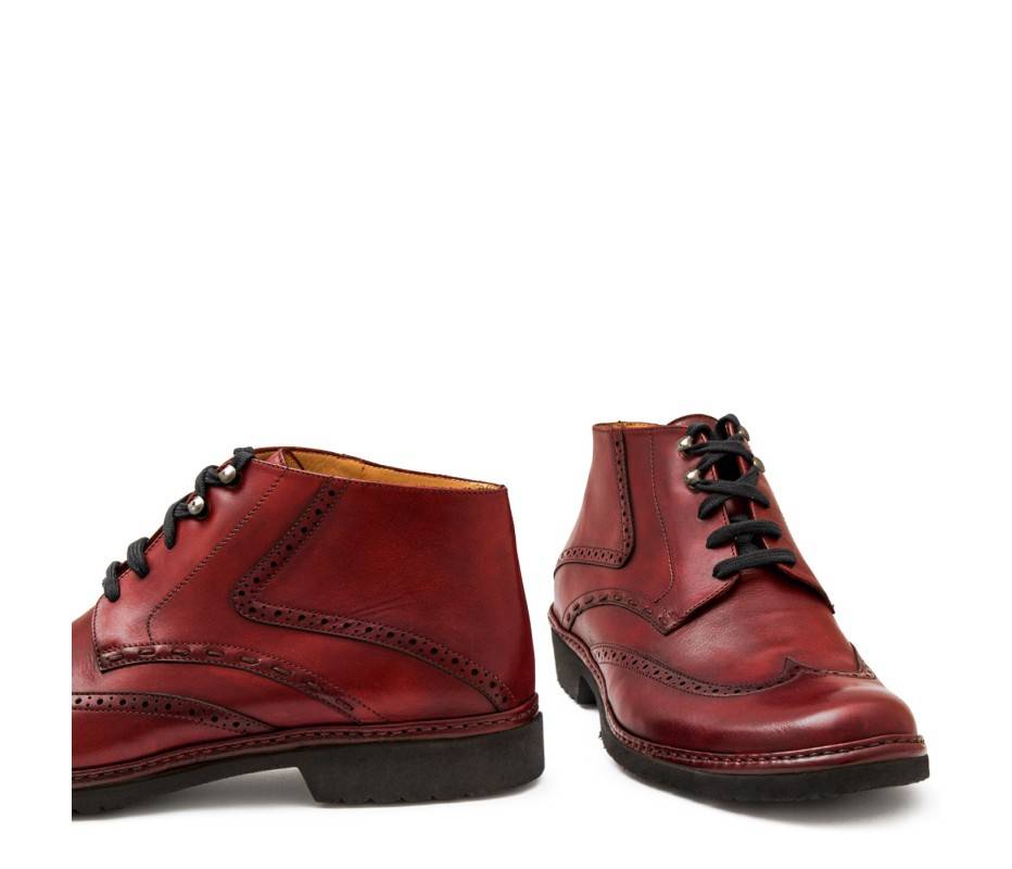 Pakerson POLACCHINO CERTALDO PELLE ROSSO BORDEAUX Nuova