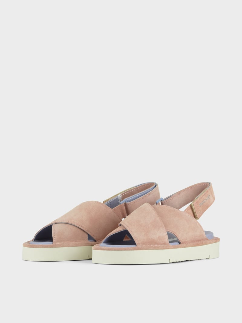 Panchic SANDALO INCROCIATO P67 DONNA IN SUEDE E MICROFIBRA ROSA CIPRIA Vendita Calda