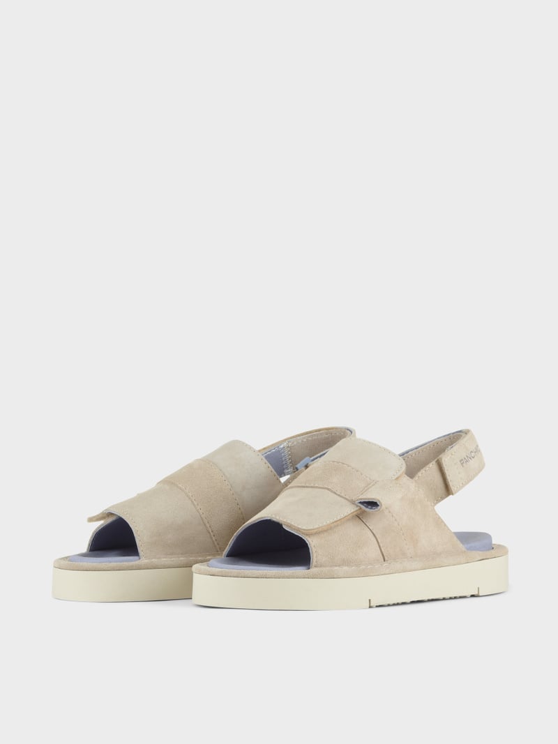 Panchic SANDALO P67 DONNA IN SUEDE E MICROFIBRA NEBBIA Saldi Di Fabbrica