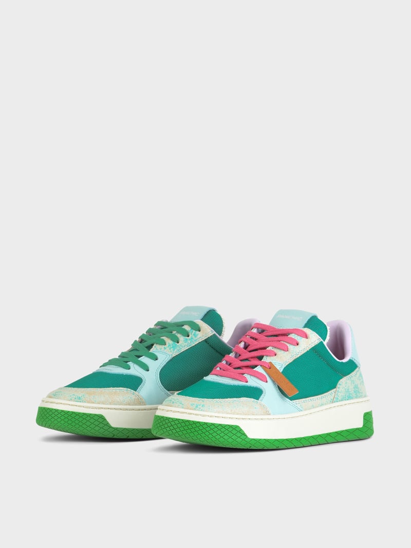 Panchic SNEAKER LOW P02 DONNA IN MESH E SUEDE GRAFFIATO VERDE SMERALDO Italia