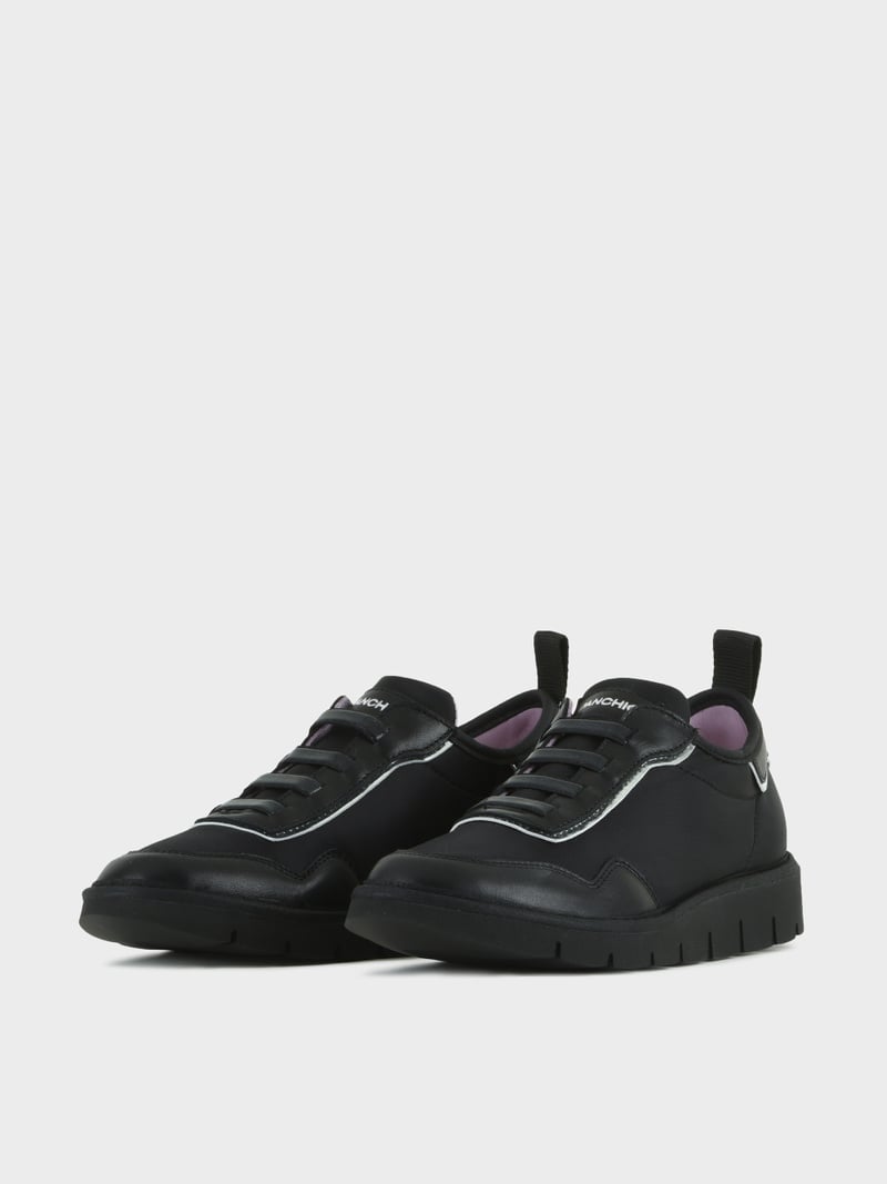 Panchic SLIP ON P05 DONNA IN NYLON E PELLE NERO Nuovo