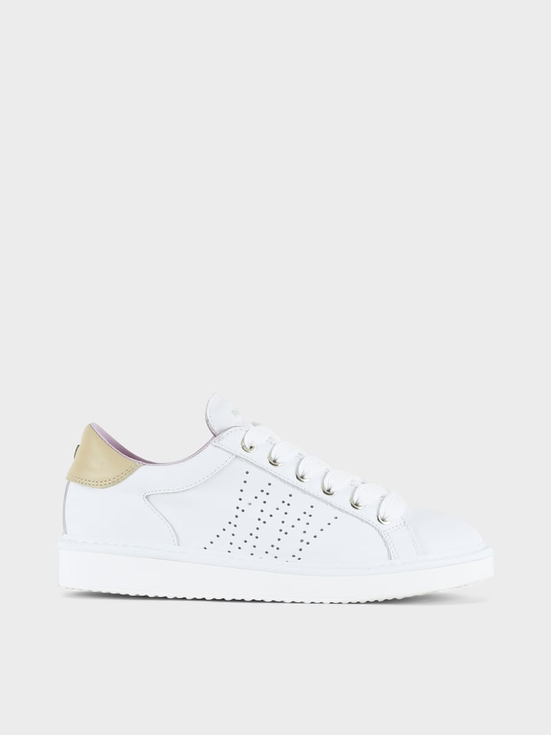 Panchic SCARPA ALLACCIATA P01 DONNA IN PELLE BIANCO-SABBIA Shopping Online
