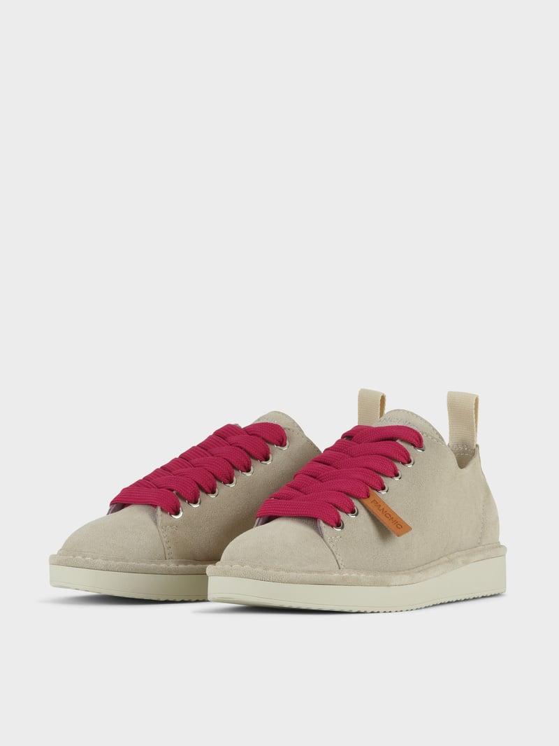 Panchic SCARPA ALLACCIATA P01 DONNA IN SUEDE NEBBIA-FUCSIA Novità