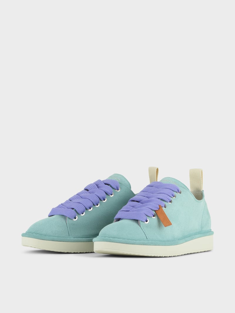 Panchic SCARPA ALLACCIATA P01 DONNA IN SUEDE ACQUAMARINA-VIOLA Sconto