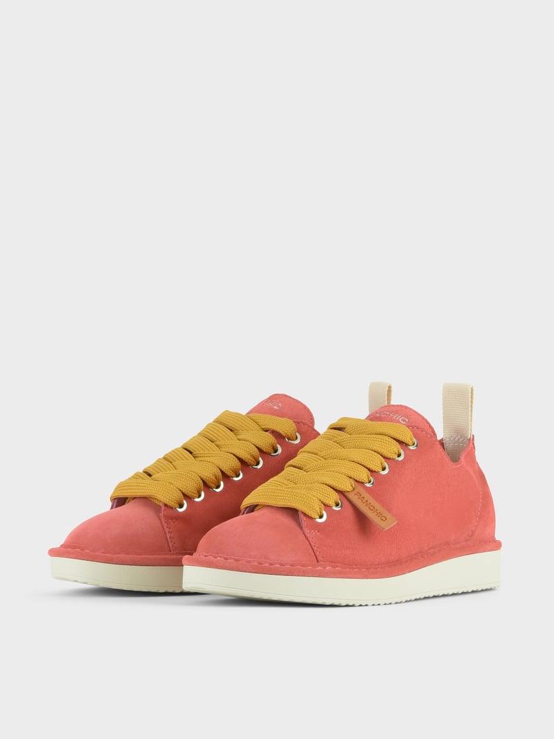Panchic SCARPA ALLACCIATA P01 DONNA IN SUEDE FRAGOLA-GIALLO Offerta