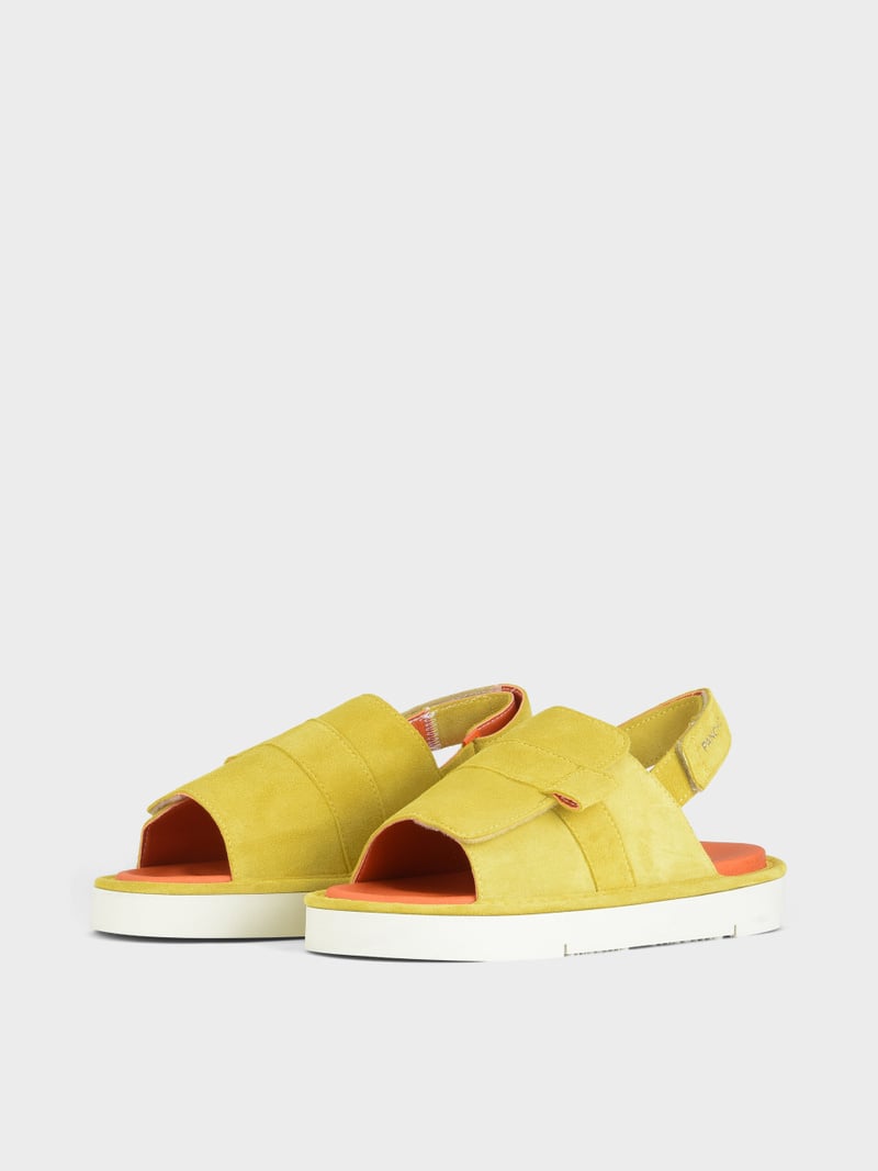 Panchic SANDALO P67 UOMO IN SUEDE E MICROFIBRA GIALLO Saldi