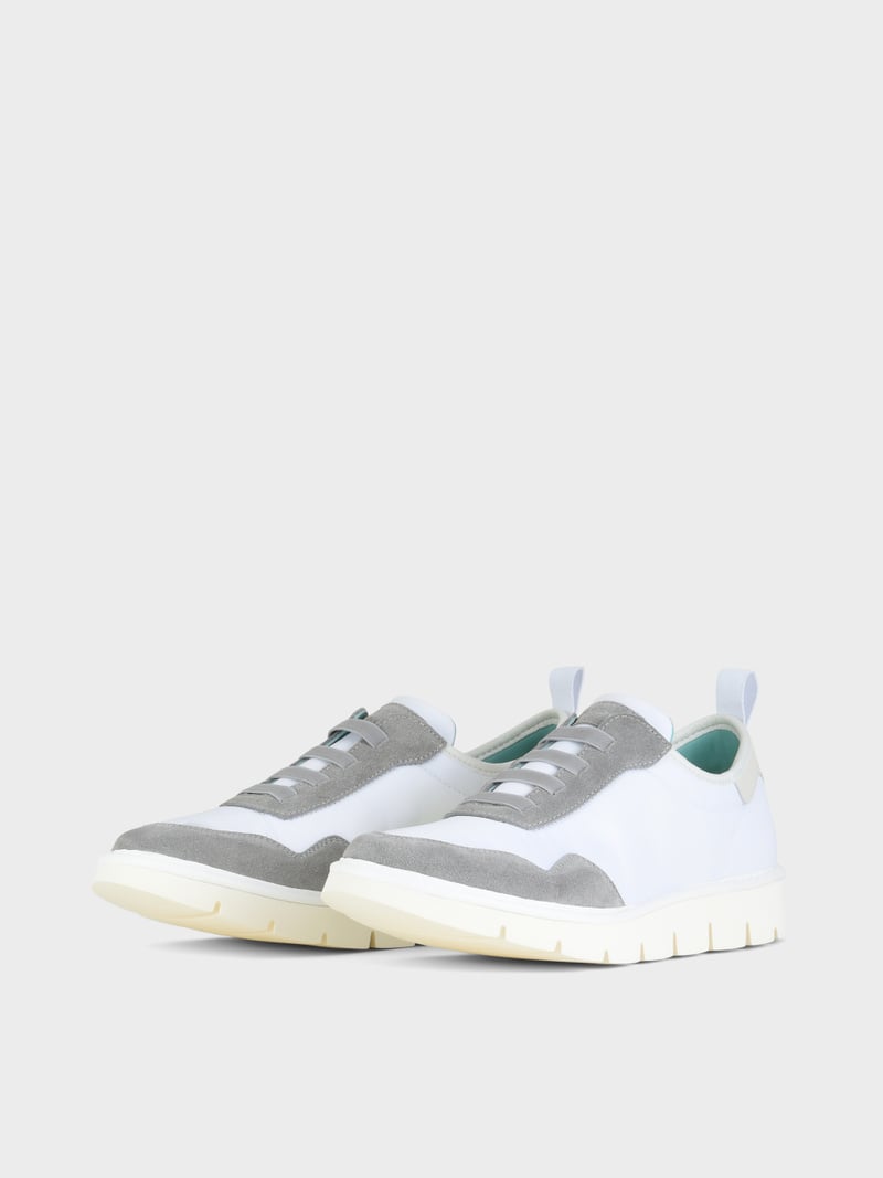 Panchic SLIP ON P05 UOMO IN NYLON E SUEDE BIANCO-GRIGIO Vendita Calda