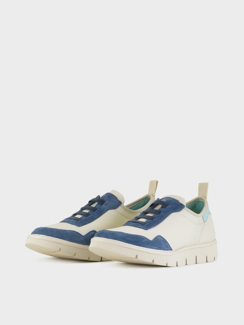 Panchic SLIP ON P05 UOMO IN NYLON E SUEDE NEBBIA-BLUE-ACQUAMARINA Vendita Economica