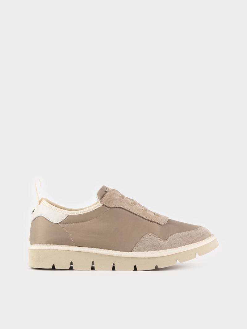 Panchic SLIP ON P05 UOMO IN NYLON E SUEDE TORTORA In Saldo
