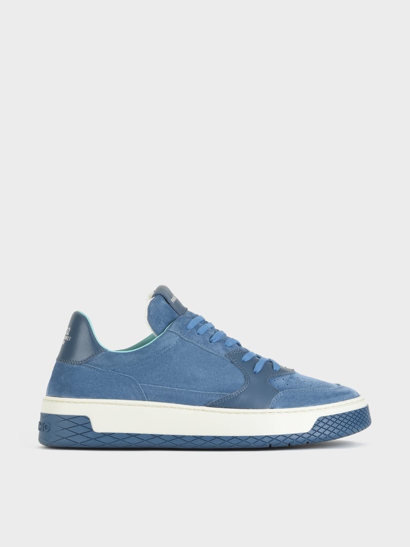 Panchic SNEAKER LOW P02 UOMO IN SUEDE E PELLE BLUE In Linea
