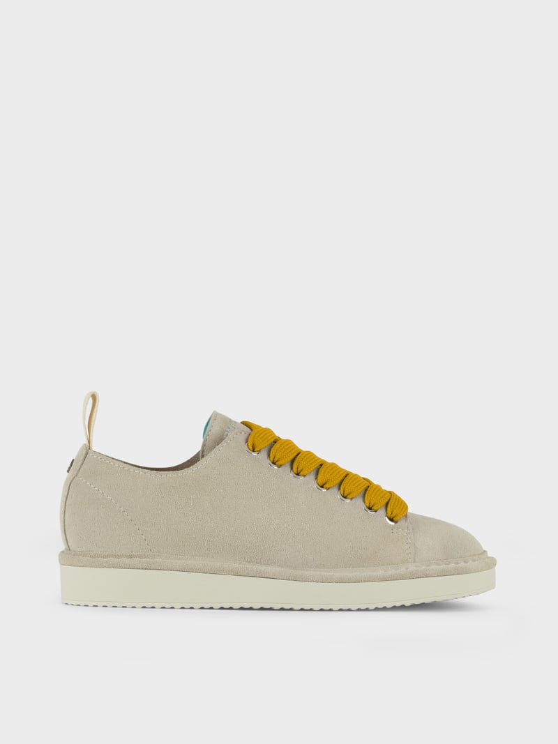 Panchic SCARPA ALLACCIATA P01 UOMO IN SUEDE NEBBIA-GIALLO Qualità
