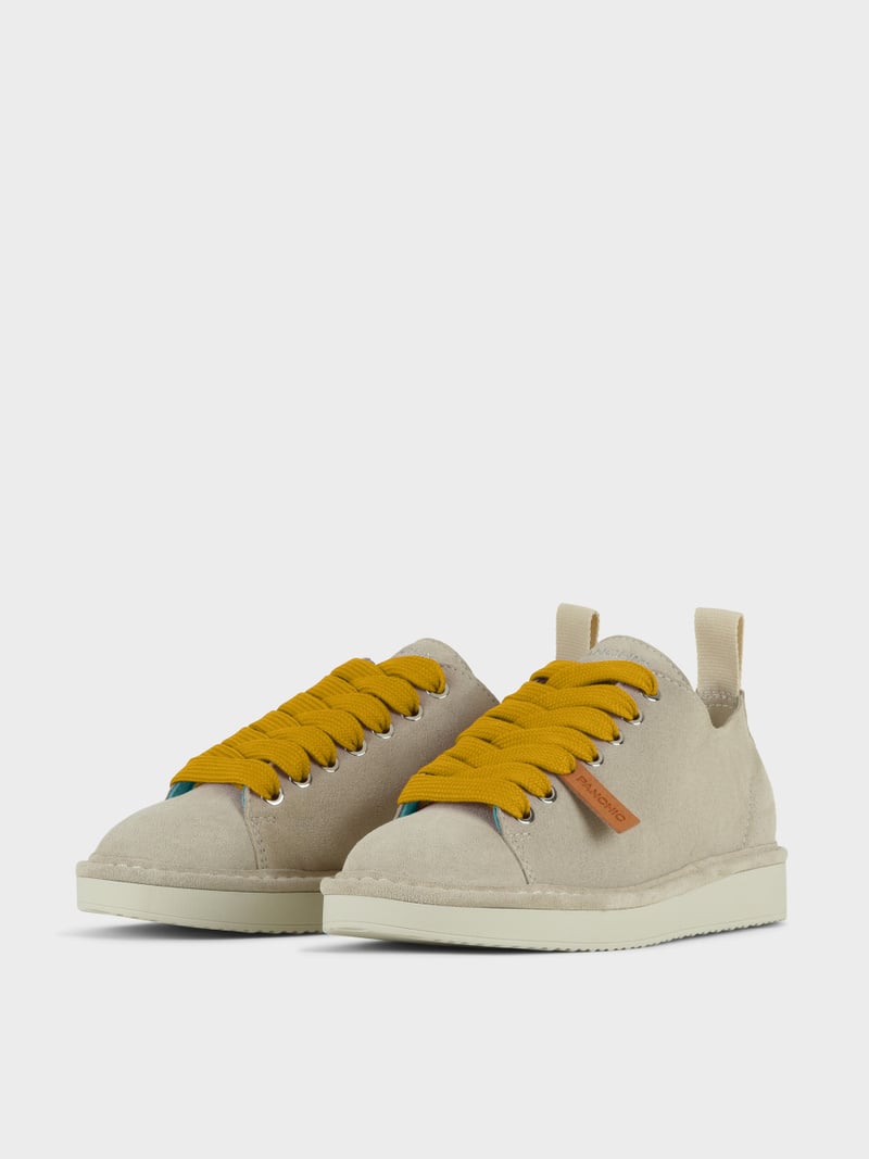 Panchic SCARPA ALLACCIATA P01 UOMO IN SUEDE NEBBIA-GIALLO Qualità