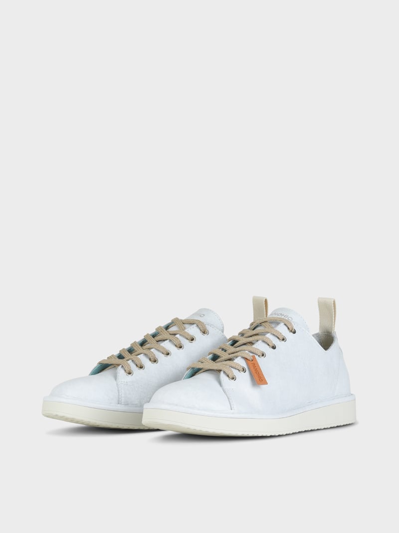 Panchic SCARPA ALLACCIATA P01 UOMO IN PELLE CON FINISH AVIATOR BIANCO Vendita