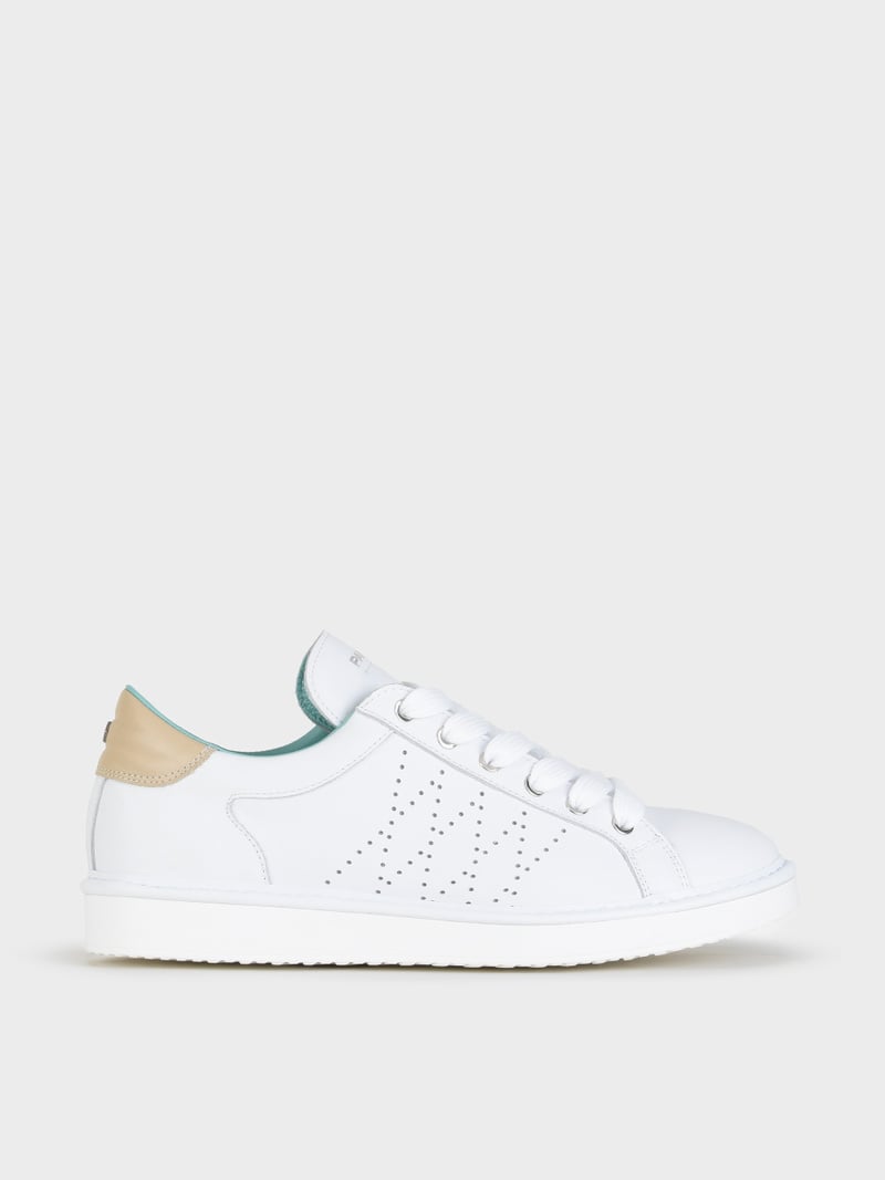 Panchic SCARPA ALLACCIATA P01 UOMO IN PELLE BIANCO-SABBIA Spedizione Gratuita