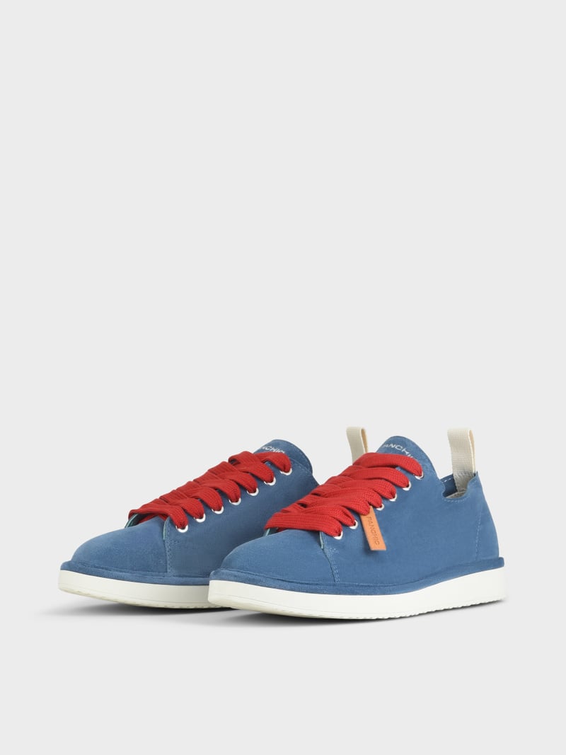 Panchic SCARPA ALLACCIATA P01 UOMO IN SUEDE BLUE-ROSSO Acquista Ora