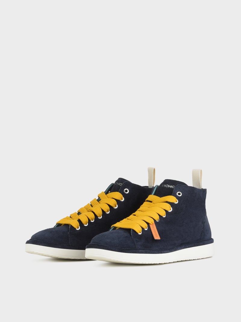 Panchic POLACCHINO P01 UOMO IN SUEDE NOTTE-GIALLO Sottocosto