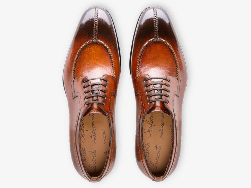 ﻿Paolo Sartori Art. 583 Derby in pelle Anticata Cognac Hotsell