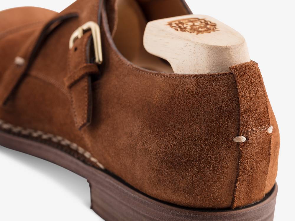 Paolo Sartori Double Monkstrap in Calf Suede Snuff Doppia Fibbia in Vitello Scamosciato Snuff Vendita Calda
