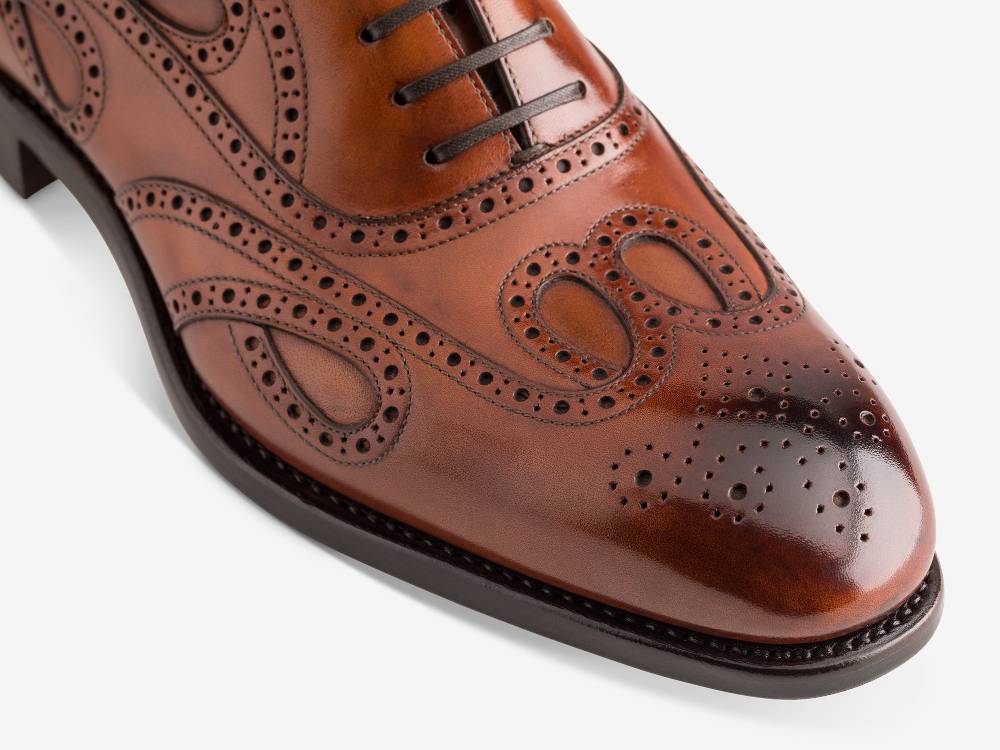 Paolo Sartori Oxford in Antiqued Cognac Leather Oxford in pelle Anticata Cognac Nuova