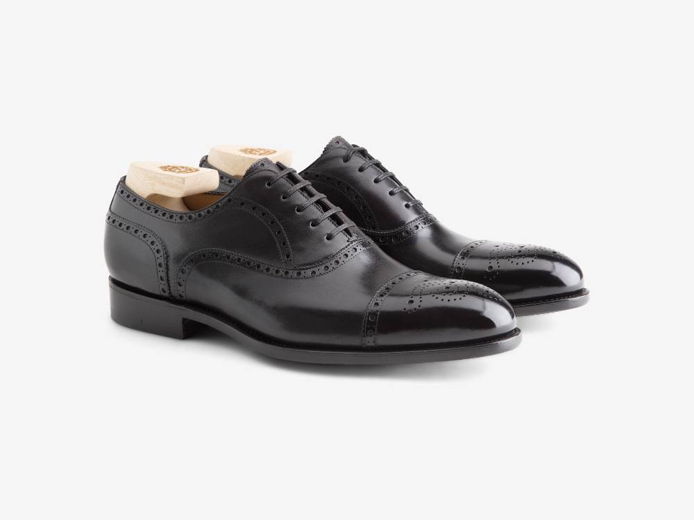 Paolo Sartori Art. 06 Oxford in pelle Atinticata Nera Vendita calda