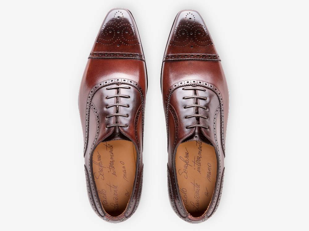 Paolo Sartori Art. 587 Oxford in pelle Anticata Amarone Negozi Online