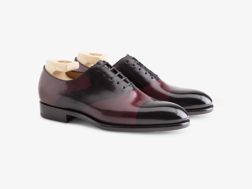 Paolo Sartori ART. 659 Oxford in pelle Dipinta a Mano Bordeaux e Nero Promozione Limitata